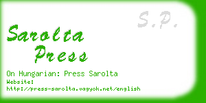 sarolta press business card